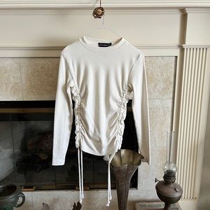 ~prettylittlething long-sleeve ribbed sweatshirt